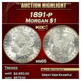 1891-p Morgan Dollar $1 Grades ms65 SEGS