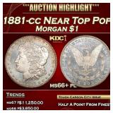 1881-cc Morgan Dollar Near Top Pop $1 ms66+ pl SEG