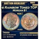 1881-s Morgan Dollar Rainbow Toned TOP POP! $1 ms6