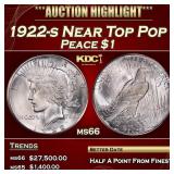 1922-s Peace Dollar Near Top Pop $1 ms66 SEGS