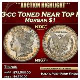 1883-cc Morgan Dollar Toned Near Top Pop! $1 ms67+