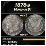 1878-s Morgan Dollar $1 Grades ms63+