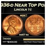1936-d Lincoln Cent Near Top Pop 1c ms67 rd SEGS