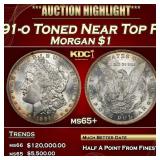 1891-o Morgan Dollar Toned Near Top Pop $1 ms65+ S