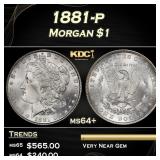 1881-p Morgan Dollar $1 Grades ms64+