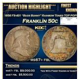 1956 FS-401 "Bugs Bunny" Franklin Half Dollar Rain