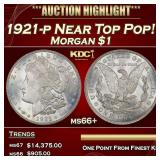 1921-p Morgan Dollar Near Top Pop! $1 ms66+ SEGS
