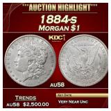 1884-s Morgan Dollar $1 au58 SEGS