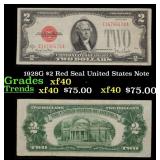 1928G $2 Red Seal United States Note Grades xf