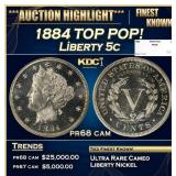 1884 Proof Liberty Nickel TOP POP! 5c pr68 cam SEG