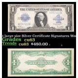 1923 $1 large size Silver Certificate Grades Selec