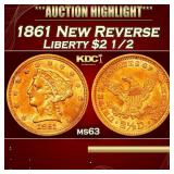 1861 New Reverse Gold Liberty Quarter Eagle $2 1/2