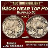 1920-d Buffalo Nickel Near Top Pop! 5c ms66 SEGS