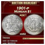 1901-p Morgan Dollar $1 ms62 USCG