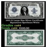 1923 $1 large size Silver Certificate Grades Choic