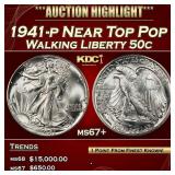 1941-p Walking Liberty Half Dollar Near Top Pop 50
