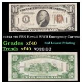 1934A $10 FRN Hawaii WWII Emergency Currency Grade