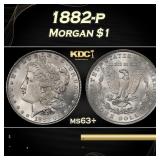 1882-p Morgan Dollar $1 Grades ms63+
