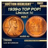 1939-d Lincoln Cent TOP POP! 1c ms68 rd SEGS