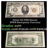 1934A $20 FRN Hawaii WWII Emergency Currency Grade