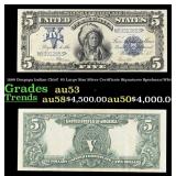 1899 $5 Large Size Silver Certificate Oncpapa Indi