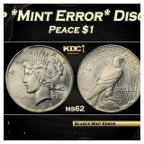 PCGS 1925-p *Mint Error* Disc Clip Peace Dollar $1