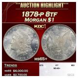 1878-p 8tf Morgan Dollar $1 ms65+ SEGS