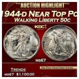1944-d Walking Liberty Half Dollar Near Top Pop 50