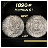 1890-p Morgan Dollar $1 Grades ms63