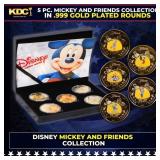 5 Coin Disney Mickey and Friends Gold Plated Round