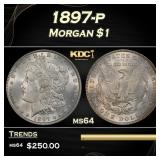 1897-p Morgan Dollar $1 Grades ms64