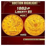 1882-p Gold Liberty Half Eagle $5 ms62 USCG