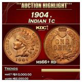 1904 Indian Cent . 1c ms66+ rd SEGS