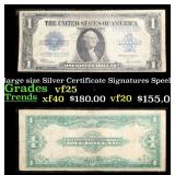 1923 $1 large size Silver Certificate Grades vf+ S