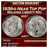 1939-d Walking Liberty Half Dollar Near Top Pop 50