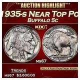 1935-s Buffalo Nickel Near Top Pop 5c ms67 SEGS