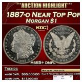 1887-o Morgan Dollar Near Top Pop $1 ms65+ dmpl SE
