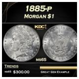 1885-p Morgan Dollar $1 Grades ms65