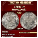 1891-p Morgan Dollar $1 ms65+ SEGS