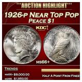 1926-p Peace Dollar Near Top Pop $1 ms66+ SEGS