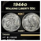 1944-d Walking Liberty Half Dollar 50c ms66+ SEGS