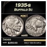 1935-s Buffalo Nickel 5c Grades ms65