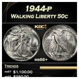 1944-p Walking Liberty Half Dollar 50c ms66+ SEGS