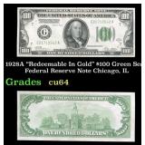 1928A $100 Green Seal Federal Reserve Note "Redeem