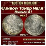 1886-p Morgan Dollar Rainbow Toned Near Top Pop $1