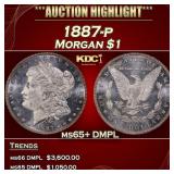 1887-p Morgan Dollar $1 ms65+ DMPL SEGS