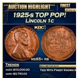 1925-s Lincoln Cent TOP POP! 1c ms65+ rb SEGS