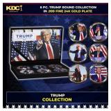 6 Coin President Donald Trump Gold Plated Round Co