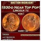 1930-d Lincoln Cent Near Top Pop! 1c ms66+ rd SEGS