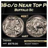 1938-d/d Buffalo Nickel Near Top Pop 5c ms67 SEGS